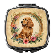 Load image into Gallery viewer, English Cocker Spaniel and Flowers Compact Mirror – Stylish Purse Mirror with Artistic Covers
