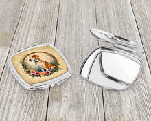 Load image into Gallery viewer, English Foxhound and Flowers Compact Mirror – Stylish Purse Mirror with Artistic Covers