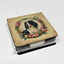 Load image into Gallery viewer, English Springer Spaniel and Flowers PU Leather Note Paper Holder