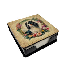 Load image into Gallery viewer, English Springer Spaniel and Flowers PU Leather Note Paper Holder