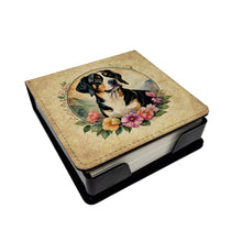 Load image into Gallery viewer, Entlebucher Mountain Dog and Flowers PU Leather Note Paper Holder