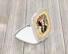 Load image into Gallery viewer, Entlebucher Mountain Dog and Flowers Compact Mirror – Stylish Purse Mirror with Artistic Covers