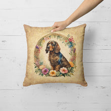 Load image into Gallery viewer, Field Spaniel and Flowers Fabric Decorative Pillow