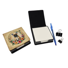 Load image into Gallery viewer, Fawn  French Bulldog and Flowers PU Leather Note Paper Holder