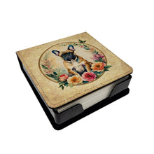 Load image into Gallery viewer, Fawn  French Bulldog and Flowers PU Leather Note Paper Holder