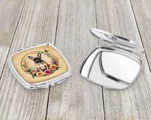 Load image into Gallery viewer, Fawn  French Bulldog and Flowers Compact Mirror – Stylish Purse Mirror with Artistic Covers