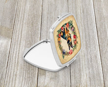 Load image into Gallery viewer, German Shepherd and Flowers Compact Mirror – Stylish Purse Mirror with Artistic Covers