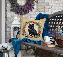 Load image into Gallery viewer, German Spitz and Flowers Fabric Decorative Pillow