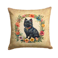Load image into Gallery viewer, German Spitz and Flowers Fabric Decorative Pillow