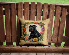 Load image into Gallery viewer, Giant Schnauzer and Flowers Throw Pillow - 14x14 Decorative Pillow – Art for Your Home &amp; Patio