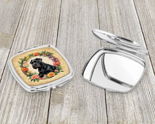 Load image into Gallery viewer, Giant Schnauzer and Flowers Compact Mirror – Stylish Purse Mirror with Artistic Covers