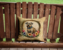 Load image into Gallery viewer, Glen of Imaal Terrier and Flowers Throw Pillow - 14x14 Decorative Pillow – Art for Your Home &amp; Patio