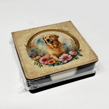 Load image into Gallery viewer, Golden Retriever and Flowers PU Leather Note Paper Holder