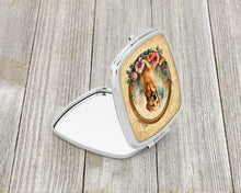 Load image into Gallery viewer, Golden Retriever and Flowers Compact Mirror – Stylish Purse Mirror with Artistic Covers