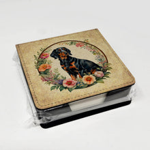 Load image into Gallery viewer, Gordon Setter and Flowers PU Leather Note Paper Holder