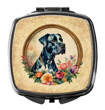 Load image into Gallery viewer, Great Dane and Flowers Compact Mirror – Stylish Purse Mirror with Artistic Covers