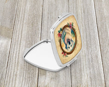 Load image into Gallery viewer, Great Pyrenees and Flowers Compact Mirror – Stylish Purse Mirror with Artistic Covers