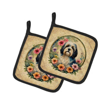 Load image into Gallery viewer, Havanese and Flowers Pot Holders - Set of 2 Decorative Kitchen Helpers | Made in the USA