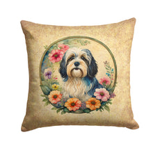 Load image into Gallery viewer, Havanese and Flowers Throw Pillow - 14x14 Decorative Pillow – Art for Your Home &amp; Patio