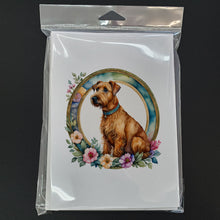 Load image into Gallery viewer, Irish Terrier and Flowers Greeting Cards -  Blank Note Cards – 8-Pack of Artist-Designed Cards with Envelopes