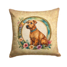 Load image into Gallery viewer, Irish Terrier and Flowers Fabric Decorative Pillow