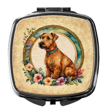 Load image into Gallery viewer, Irish Terrier and Flowers Compact Mirror – Stylish Purse Mirror with Artistic Covers