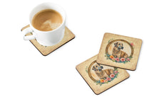 Load image into Gallery viewer, Irish Wolfhound and Flowers Coasters - Set of 4 Lightweight Foam, Absorbent Drink Coasters