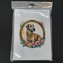 Load image into Gallery viewer, Irish Wolfhound and Flowers Greeting Cards -  Blank Note Cards – 8-Pack of Artist-Designed Cards with Envelopes
