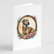 Load image into Gallery viewer, Irish Wolfhound and Flowers Greeting Cards -  Blank Note Cards – 8-Pack of Artist-Designed Cards with Envelopes