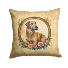Load image into Gallery viewer, Irish Wolfhound and Flowers Fabric Decorative Pillow