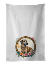 Load image into Gallery viewer, Irish Wolfhound and Flowers Kitchen Towel Set of 2