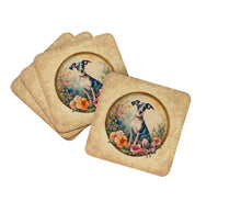 Load image into Gallery viewer, Italian Greyhound and Flowers Coasters - Set of 4 Lightweight Foam, Absorbent Drink Coasters