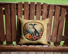 Load image into Gallery viewer, Italian Greyhound and Flowers Throw Pillow - 14x14 Decorative Pillow – Art for Your Home &amp; Patio
