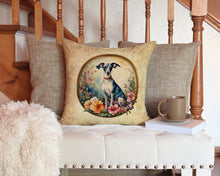 Load image into Gallery viewer, Italian Greyhound and Flowers Throw Pillow - 14x14 Decorative Pillow – Art for Your Home &amp; Patio