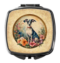 Load image into Gallery viewer, Italian Greyhound and Flowers Compact Mirror – Stylish Purse Mirror with Artistic Covers