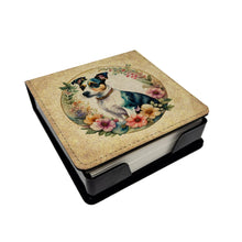 Load image into Gallery viewer, Jack Russell Terrier and Flowers PU Leather Note Paper Holder