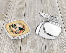 Load image into Gallery viewer, Jack Russell Terrier and Flowers Compact Mirror – Stylish Purse Mirror with Artistic Covers