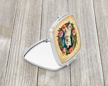 Load image into Gallery viewer, Japanese Spitz and Flowers Compact Mirror – Stylish Purse Mirror with Artistic Covers