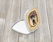 Load image into Gallery viewer, Keeshond and Flowers Compact Mirror – Stylish Purse Mirror with Artistic Covers