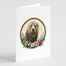 Load image into Gallery viewer, Komondor and Flowers Greeting Cards -  Blank Note Cards – 8-Pack of Artist-Designed Cards with Envelopes