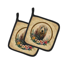 Load image into Gallery viewer, Komondor and Flowers Pot Holders - Set of 2 Decorative Kitchen Helpers | Made in the USA