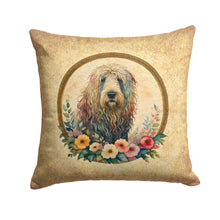 Load image into Gallery viewer, Komondor and Flowers Throw Pillow - 14x14 Decorative Pillow – Art for Your Home &amp; Patio