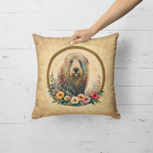 Load image into Gallery viewer, Komondor and Flowers Fabric Decorative Pillow