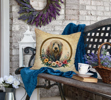 Load image into Gallery viewer, Komondor and Flowers Fabric Decorative Pillow