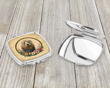 Load image into Gallery viewer, Komondor and Flowers Compact Mirror – Stylish Purse Mirror with Artistic Covers