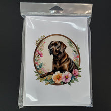Load image into Gallery viewer, Chocolate Labrador Retriever and Flowers Greeting Cards -  Blank Note Cards – 8-Pack of Artist-Designed Cards with Envelopes