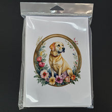 Load image into Gallery viewer, Yellow Labrador Retriever and Flowers Greeting Cards -  Blank Note Cards – 8-Pack of Artist-Designed Cards with Envelopes
