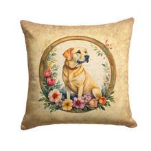 Load image into Gallery viewer, Yellow Labrador Retriever and Flowers Throw Pillow - 14x14 Decorative Pillow – Art for Your Home &amp; Patio