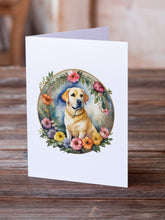 Load image into Gallery viewer, Yellow Labrador Retriever and Flowers Greeting Cards -  Blank Note Cards – 8-Pack of Artist-Designed Cards with Envelopes
