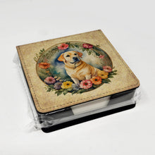 Load image into Gallery viewer, Yellow Labrador Retriever and Flowers PU Leather Note Paper Holder